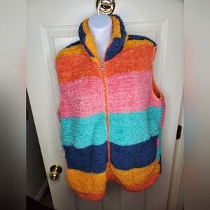 Katy Did Fluffy Multicolor Vest Size XL